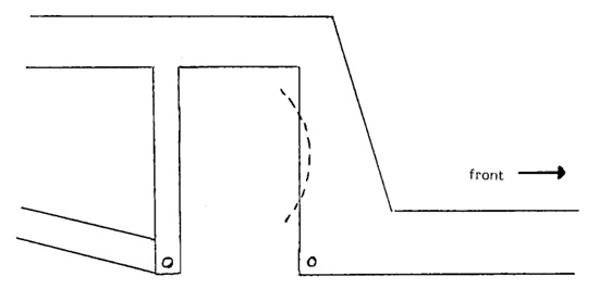 Fig.4 Illustrating chassis mod. necessary for UJ clearance.