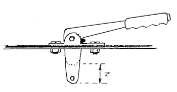 Fig.6 Extension of handbrake lever to give more cable travel.